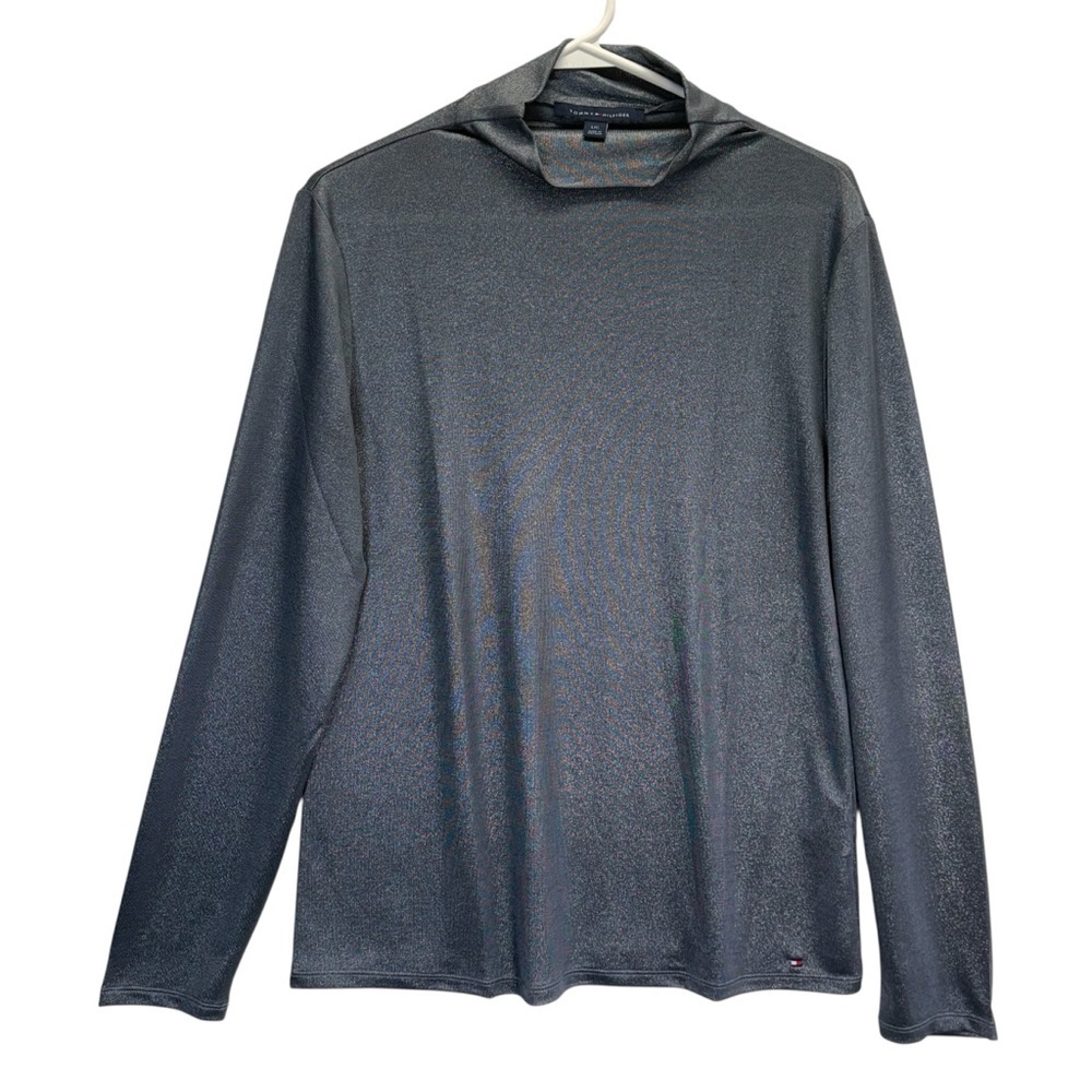 Tommy Hilfiger Ling sleeve metallic mock turtleneck
Size L